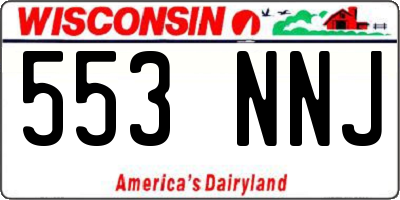 WI license plate 553NNJ