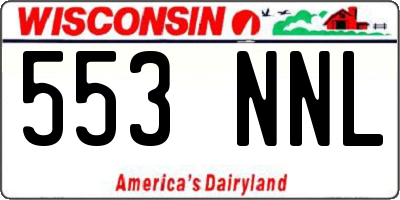 WI license plate 553NNL