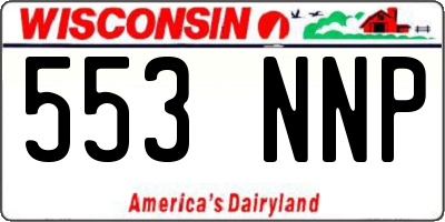 WI license plate 553NNP