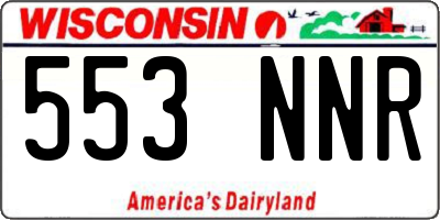 WI license plate 553NNR