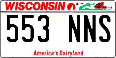 WI license plate 553NNS
