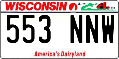 WI license plate 553NNW