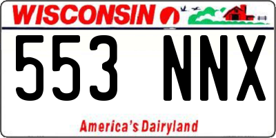 WI license plate 553NNX