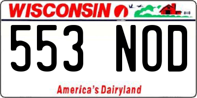 WI license plate 553NOD