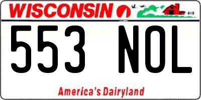 WI license plate 553NOL