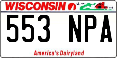 WI license plate 553NPA