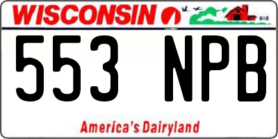 WI license plate 553NPB