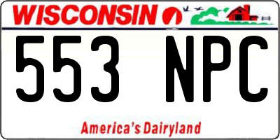 WI license plate 553NPC