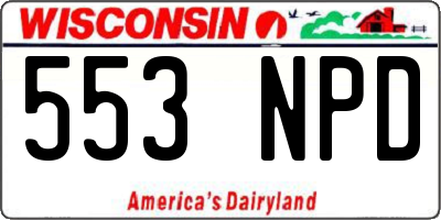 WI license plate 553NPD