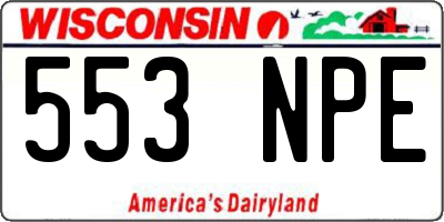 WI license plate 553NPE