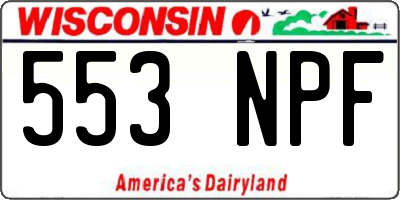 WI license plate 553NPF