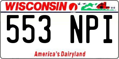 WI license plate 553NPI