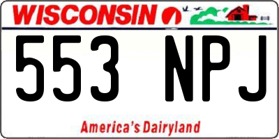 WI license plate 553NPJ
