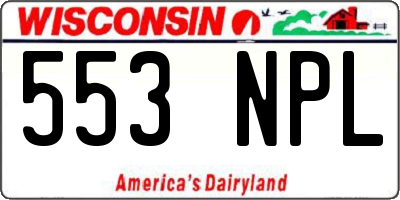 WI license plate 553NPL