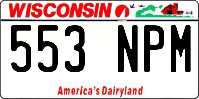 WI license plate 553NPM