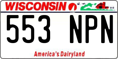 WI license plate 553NPN