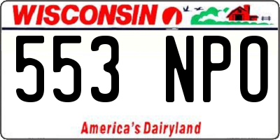 WI license plate 553NPO