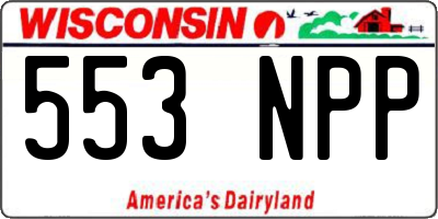 WI license plate 553NPP