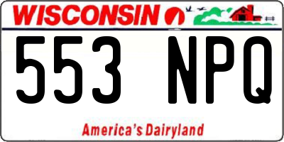 WI license plate 553NPQ