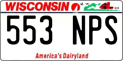 WI license plate 553NPS