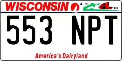 WI license plate 553NPT