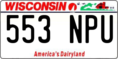 WI license plate 553NPU