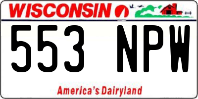 WI license plate 553NPW