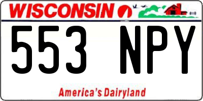 WI license plate 553NPY