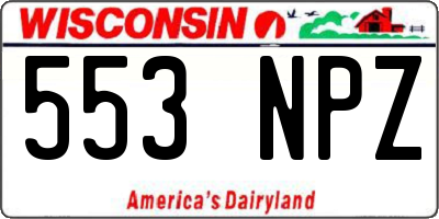 WI license plate 553NPZ