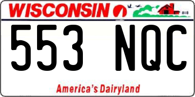 WI license plate 553NQC