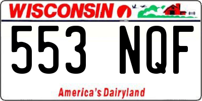 WI license plate 553NQF