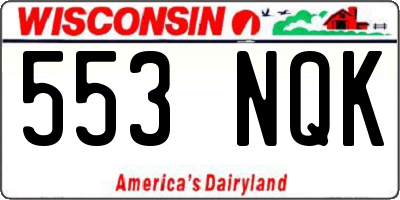 WI license plate 553NQK