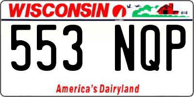 WI license plate 553NQP