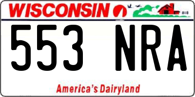 WI license plate 553NRA