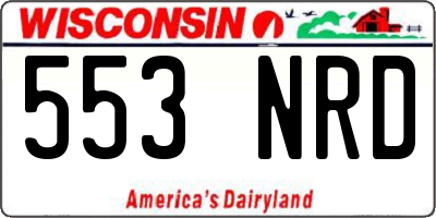 WI license plate 553NRD