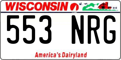 WI license plate 553NRG