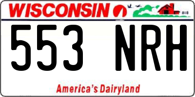 WI license plate 553NRH