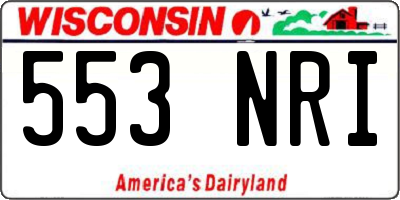 WI license plate 553NRI