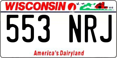 WI license plate 553NRJ