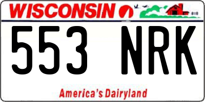 WI license plate 553NRK