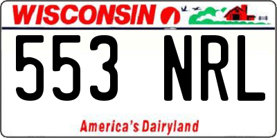 WI license plate 553NRL