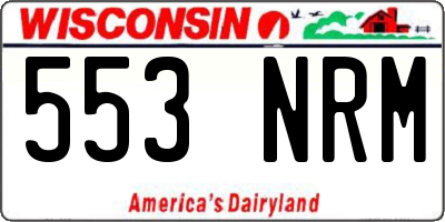 WI license plate 553NRM