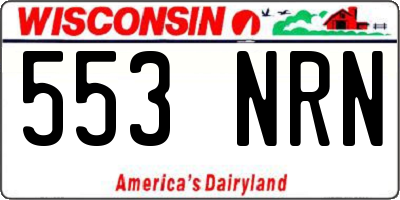 WI license plate 553NRN