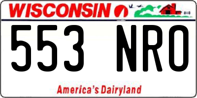 WI license plate 553NRO