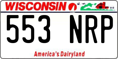 WI license plate 553NRP