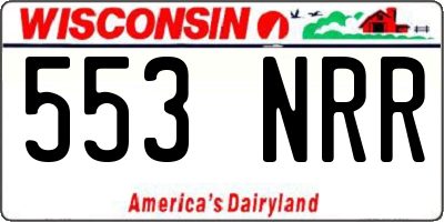 WI license plate 553NRR