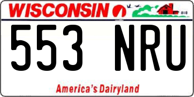 WI license plate 553NRU