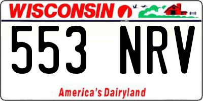 WI license plate 553NRV