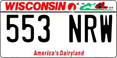 WI license plate 553NRW