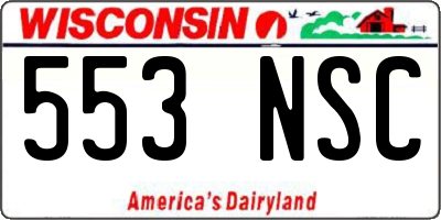 WI license plate 553NSC